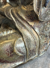 A Chinese bronze Guanyin, Ming