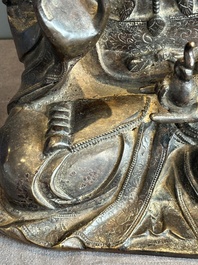 A Chinese bronze Guanyin, Ming