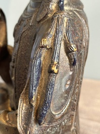A Chinese bronze Guanyin, Ming