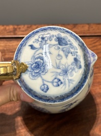 Two Chinese blue and white jugs and cover with floral design, Yongzheng/Qianlong