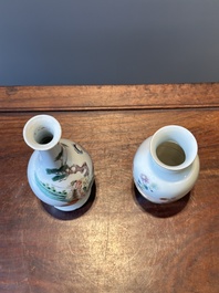 Two Chinese famille rose vases, Ju Ren Tang 居仁堂 mark, 19/20th C.