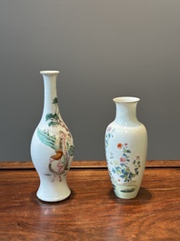 Two Chinese famille rose vases, Ju Ren Tang 居仁堂 mark, 19/20th C.