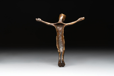A gilt bronze Corpus Christi, Mosan, France, 14/15th C.