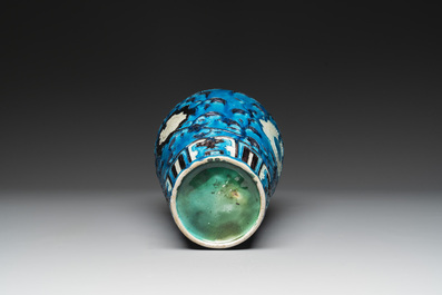 A Chinese Fahua 'meiping' vase with lotus scrolls, Ming