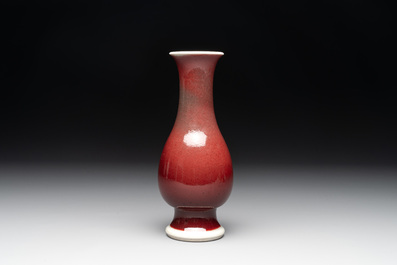 A Chinese copper-red-glazed 'pipa zun' vase, 18th C.