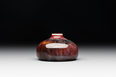 A Chinese flamb&eacute;-glazed water pot, Ju Shun Mei Yu Tang Zhi 聚順美玉堂製 mark, 19th C.