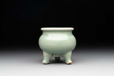 A Chinese Longquan celadon tripod censer, Song