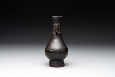A Chinese bronze 'touhu' vase, Yuan