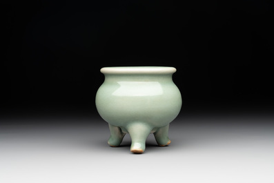 A Chinese Longquan celadon tripod censer, Song