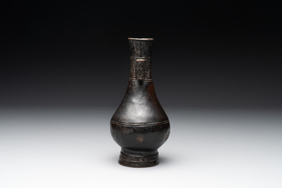A Chinese bronze 'touhu' vase, Yuan