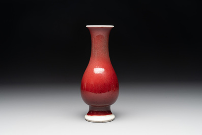 A Chinese copper-red-glazed 'pipa zun' vase, 18th C.