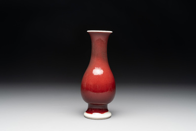 A Chinese copper-red-glazed 'pipa zun' vase, 18th C.