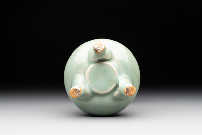 A Chinese Longquan celadon tripod censer, Song