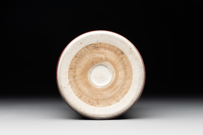 A Chinese copper-red-glazed brush pot, 'bitong', 18th C.