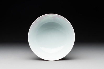 A Chinese famille rose ruby-ground 'peony' bowl, Yongzheng mark, 19/20th C.