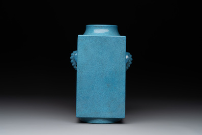 A Chinese robin's egg-glazed 'cong' vase, 19th C.