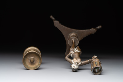 Four bronze candle holders, Flanders and/or France, 16th C. and later