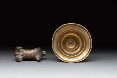 Four bronze candle holders, Flanders and/or France, 16th C. and later