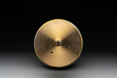 A Chinese famille rose yellow-ground baluster vase, Ju Ren Tang 居仁堂製 mark, Republic