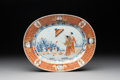 A Chinese Imari-style 'Parasol Ladies' tureen and stand after Cornelis Pronk, Qianlong, ca. 1740