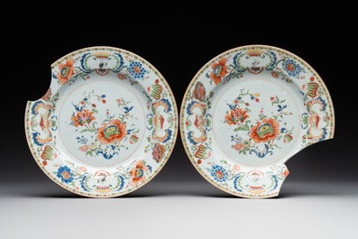 Seven Chinese famille rose 'Madame de Pompadour' plates, Qianlong, ca. 1745