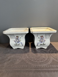 A pair of Chinese famille rose 'Wu Shuang Pu' jardini&egrave;res, Qianlong mark, Republic