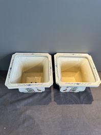 A pair of Chinese famille rose 'Wu Shuang Pu' jardini&egrave;res, Qianlong mark, Republic