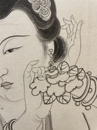 Zhang Daqian 張大千 (1898-1983): 'Beauty', ink on paper