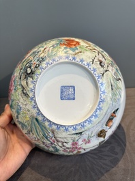 A varied collection of eight Chinese famille rose eggshell bowls, Jingdezhen mark, 20th C.