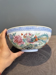 A varied collection of eight Chinese famille rose eggshell bowls, Jingdezhen mark, 20th C.