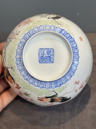 A varied collection of eight Chinese famille rose eggshell bowls, Jingdezhen mark, 20th C.