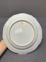A Chinese famille rose armorial plate with the arms of Nauta Beuckens and Swalue accoll&eacute; for the Dutch market, Qianlong, ca. 1763