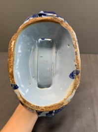 A blue and white Italian maiolica pilgrim flask, Savona, ca. 1700