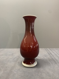 A Chinese copper-red-glazed 'pipa zun' vase, 18th C.