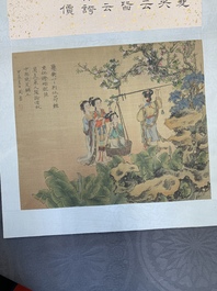 A Chinese album with various figural paintings and calligraphy, signed Wu Shan 吴珊, dated 1904