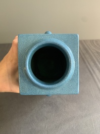 A Chinese robin's egg-glazed 'cong' vase, 19th C.
