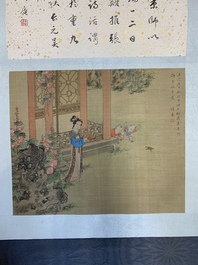 A Chinese album with various figural paintings and calligraphy, signed Wu Shan 吴珊, dated 1904