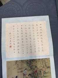 A Chinese album with various figural paintings and calligraphy, signed Wu Shan 吴珊, dated 1904