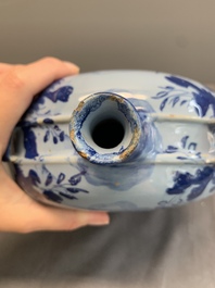 A blue and white Italian maiolica pilgrim flask, Savona, ca. 1700