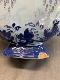 A blue and white Italian maiolica pilgrim flask, Savona, ca. 1700