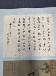 A Chinese album with various figural paintings and calligraphy, signed Wu Shan 吴珊, dated 1904