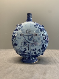 A blue and white Italian maiolica pilgrim flask, Savona, ca. 1700