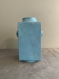 A Chinese robin's egg-glazed 'cong' vase, 19th C.