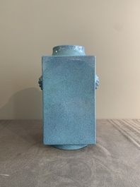 A Chinese robin's egg-glazed 'cong' vase, 19th C.