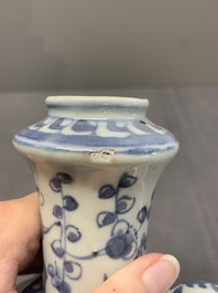 A Chinese blue and white 'kraak' porcelain kendi, Wanli