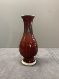 A Chinese copper-red-glazed 'pipa zun' vase, 18th C.