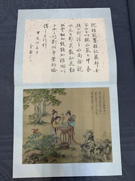 A Chinese album with various figural paintings and calligraphy, signed Wu Shan 吴珊, dated 1904