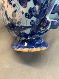A blue and white Italian maiolica pilgrim flask, Savona, ca. 1700