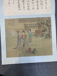 A Chinese album with various figural paintings and calligraphy, signed Wu Shan 吴珊, dated 1904