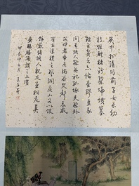 A Chinese album with various figural paintings and calligraphy, signed Wu Shan 吴珊, dated 1904